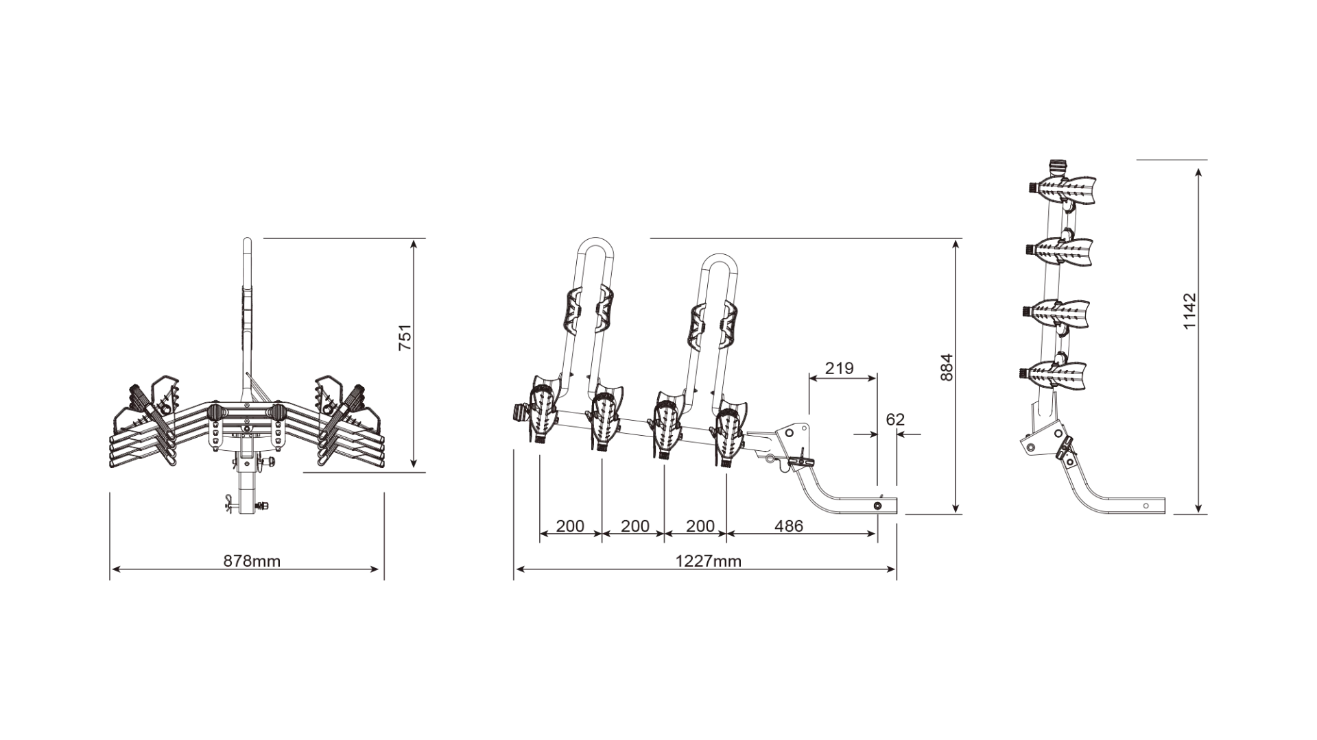 Buzzrack Buzzybee H4 (Hitch) 4 Bike Platform Rack - BR-4H-BUZZYBEE - View 7