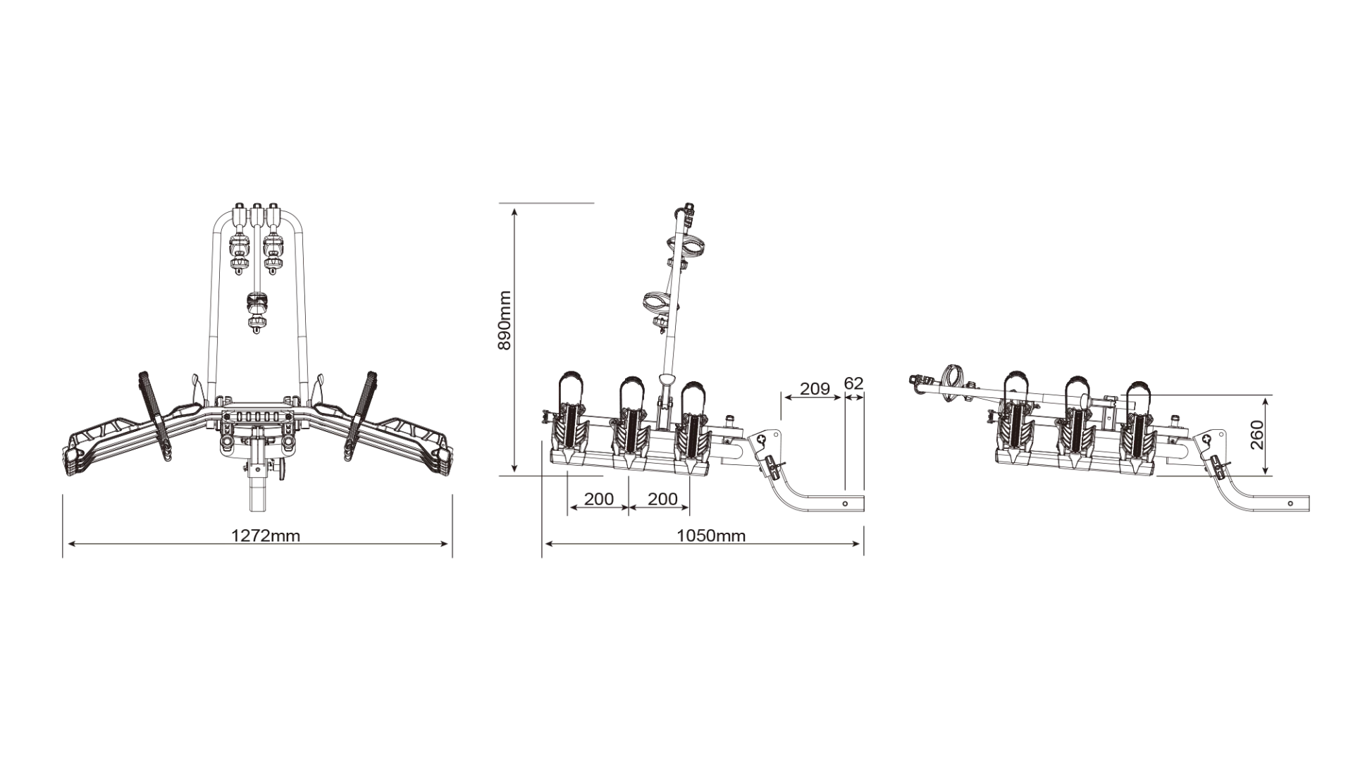 Buzzrack E-Hornet H3 (Hitch) 3 Bike Platform Rack - BR-E-HORNET-3H - View 8