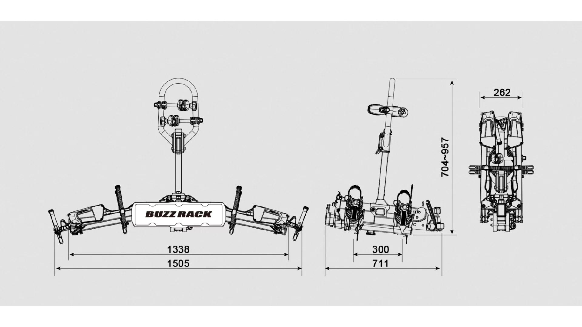 Buzzrack E-Scorpion 2 (Tow Ball) 2 Bike Platform Rack (BR-E-SCORPION-2) - View 1