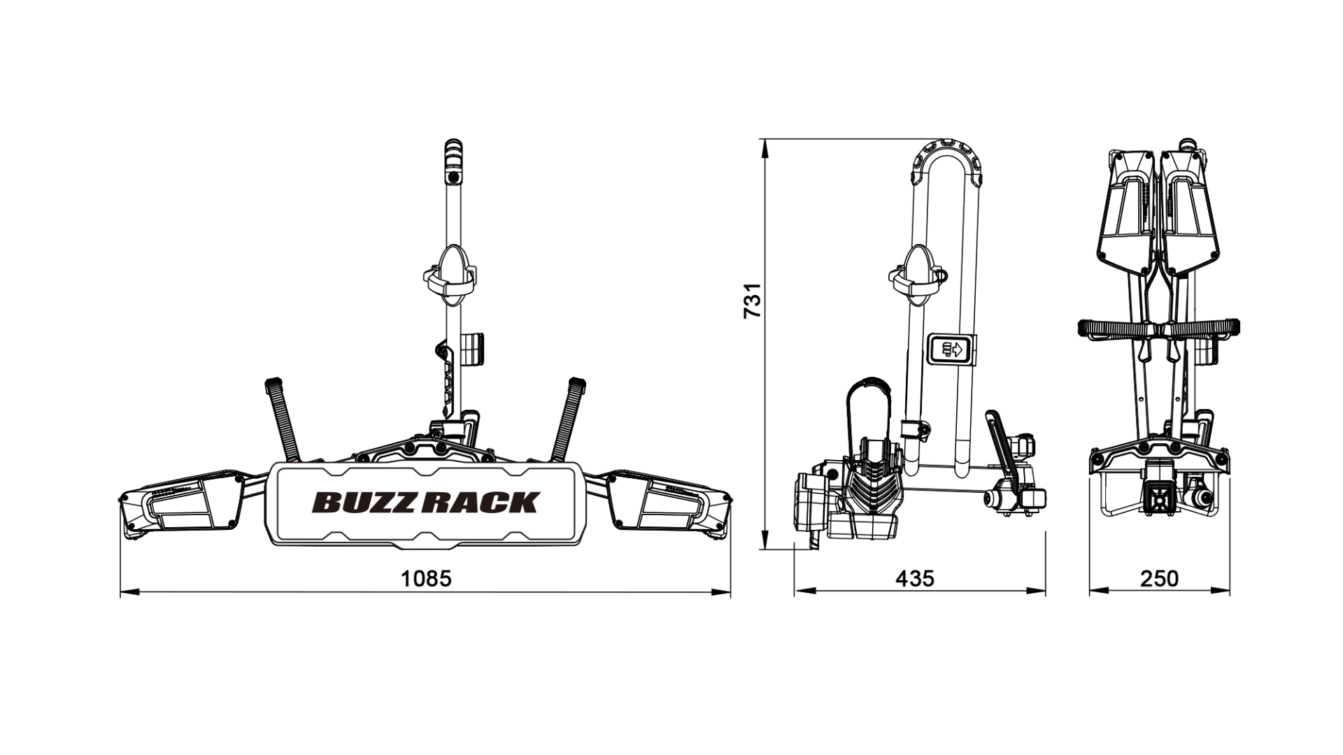 Buzzrack Eazzy 1 (Tow Ball) 1 Bike Platform Rack - BR-EAZZY-1 - View 8