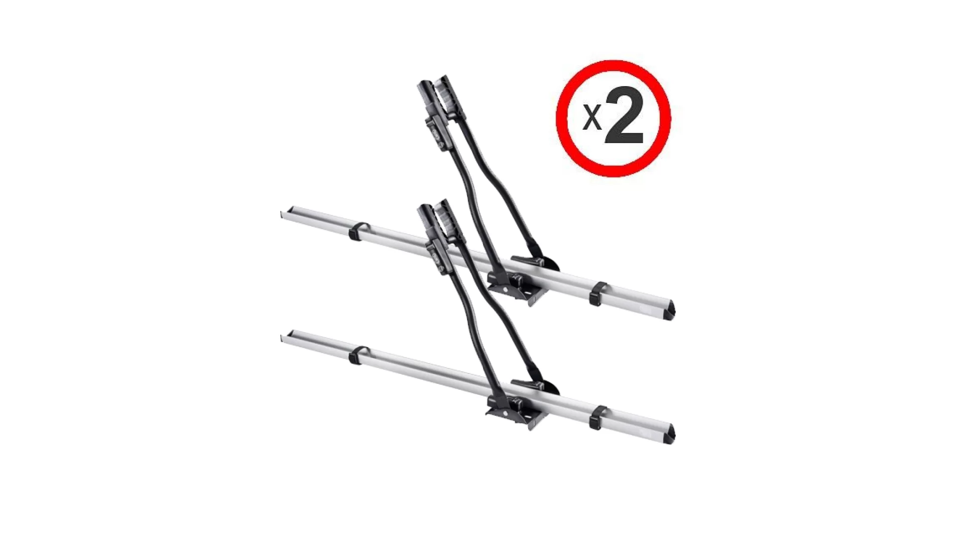 Cruz Race silver roof mounted bike carrier x 2 - 940-014