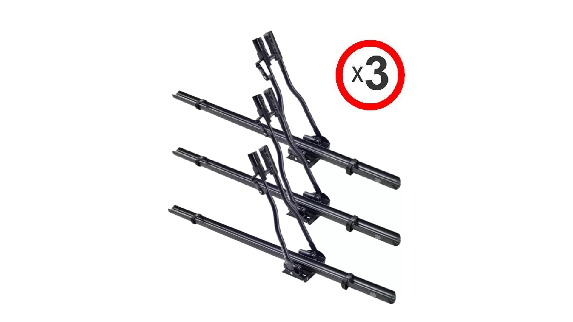Cruz Race black roof mounted bike carrier x 3 - 940-015