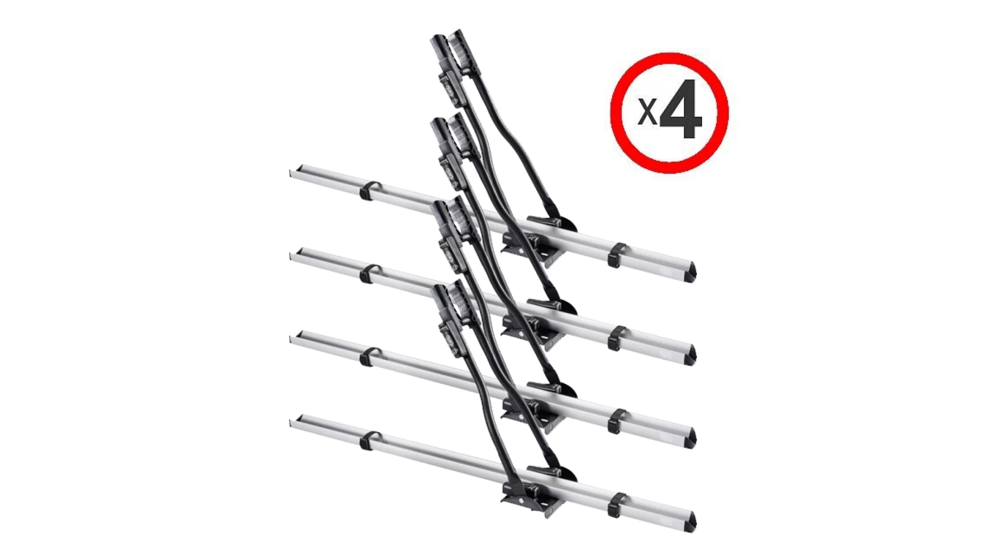 Cruz Race silver roof mounted bike carrier x 4 - 940-014