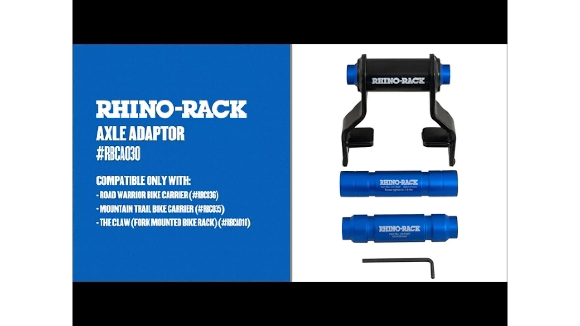 Rhino Rack THRU AXLE INSERT 20mm x 110mm RBCA038 - View 1