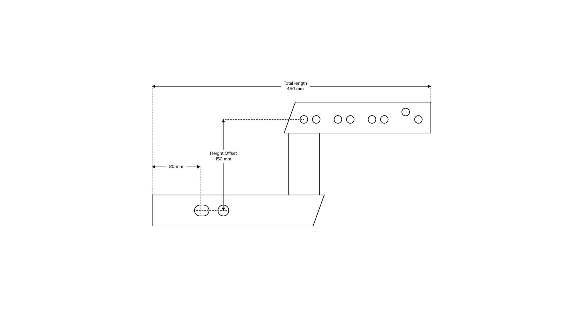 Shingleback 150mm Offset Tow Bar Tube - SBA0052 - View 1