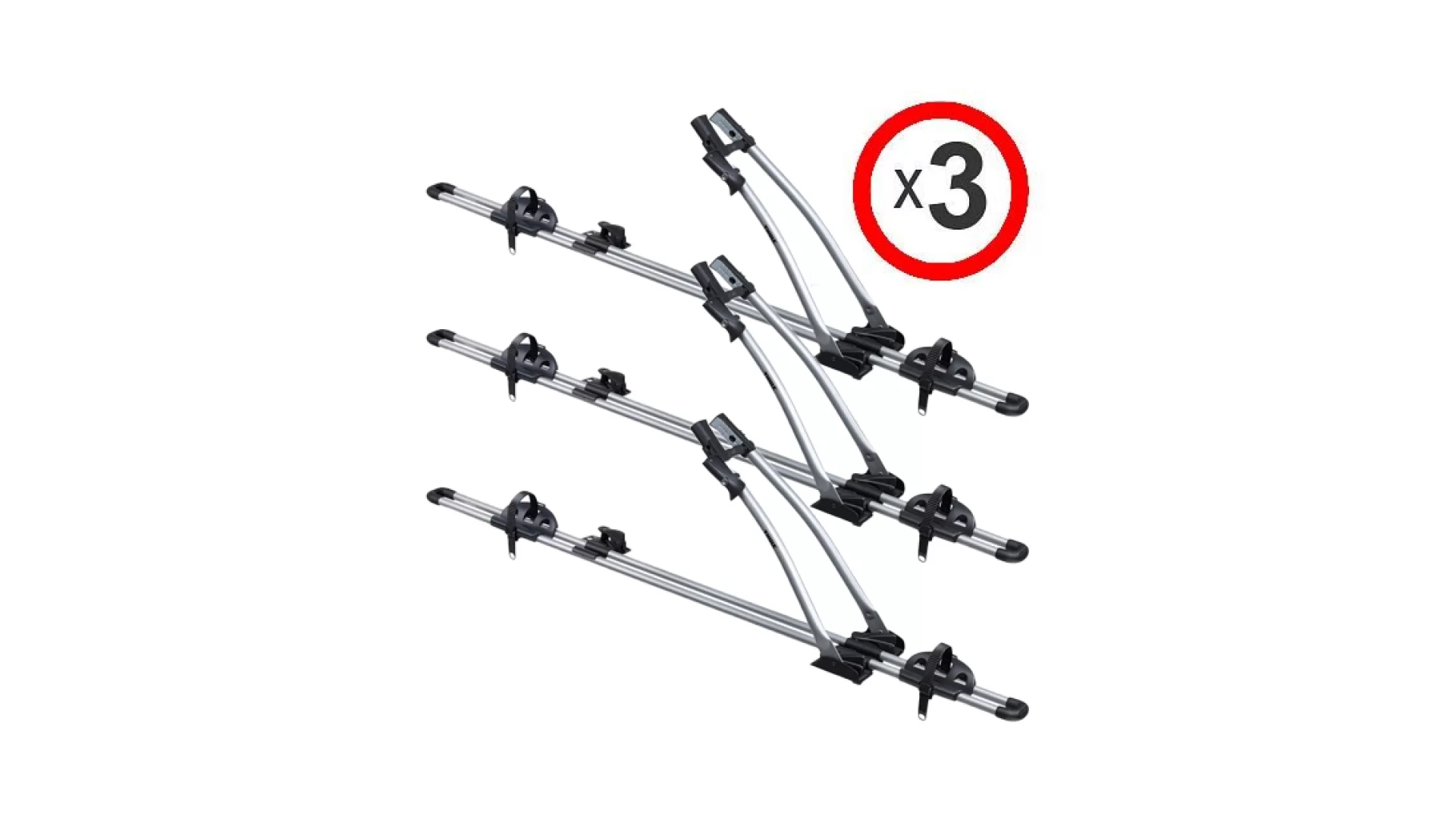 Thule FreeRide 532 silver roof mounted bike carrier x 3 with matching locks (532002)