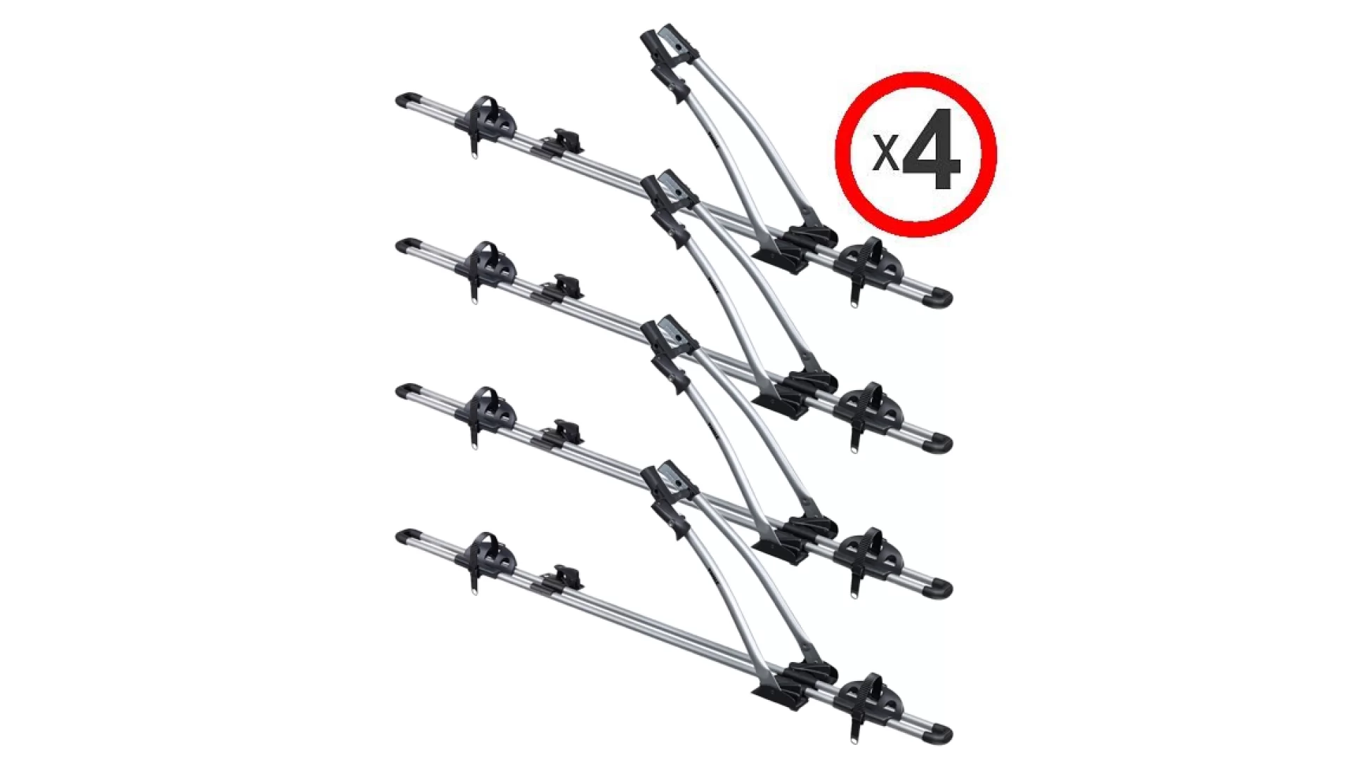 Thule FreeRide 532 silver roof mounted bike carrier x 4 with matching locks (532002)