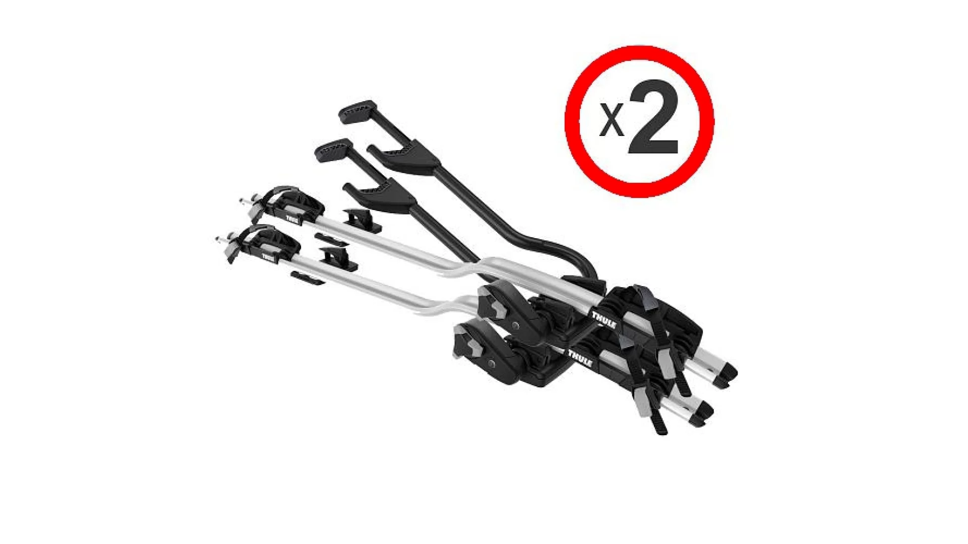 Thule ProRide 598 Silver Roof Mounted Bike Carrier x 2 - 598001