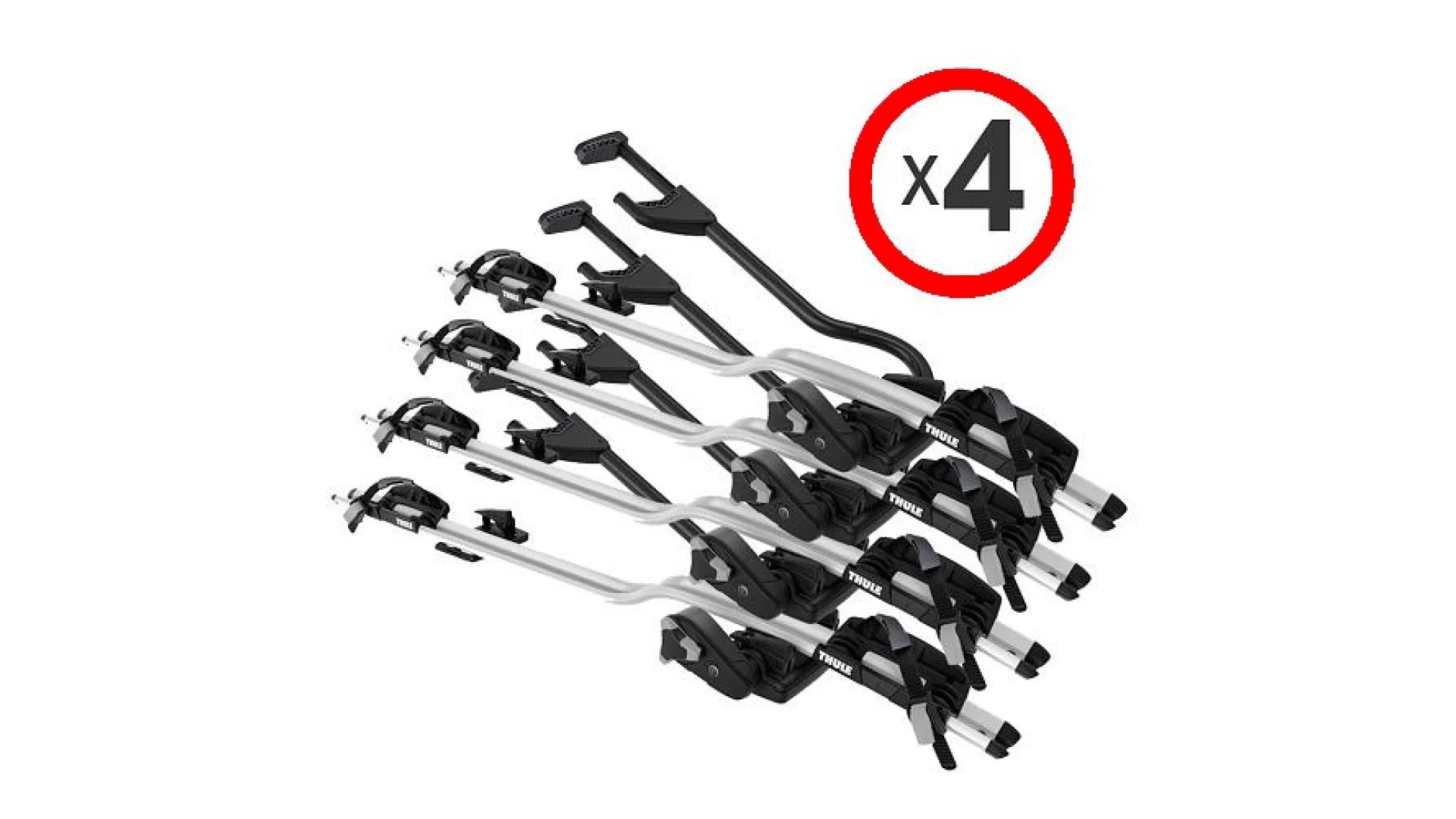 Thule ProRide 598 Silver Roof Mounted Bike Carrier x 4 - 598001