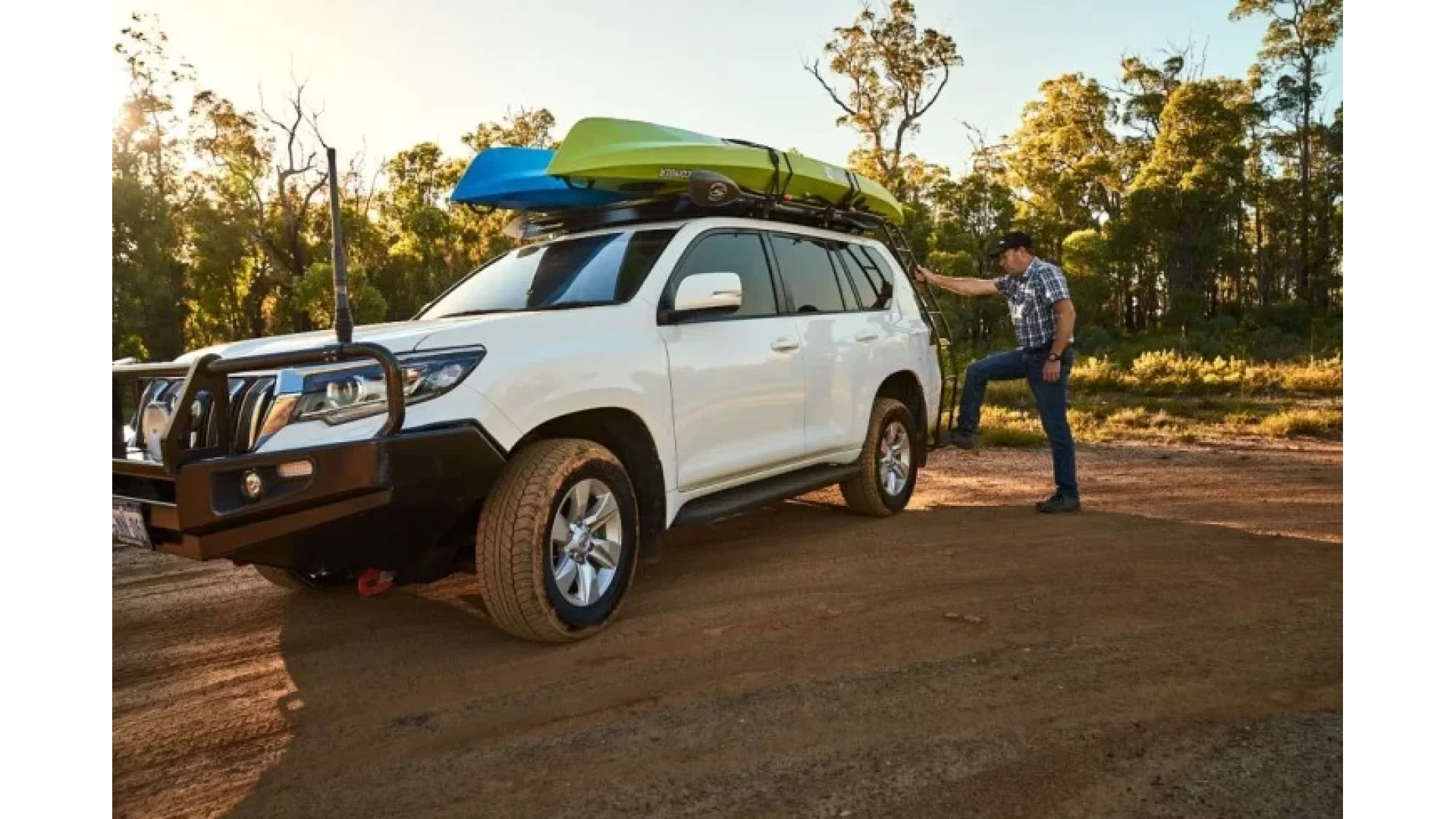 Tracklander Side fixed ladder complete kit suits Toyota Prado 150 series LWB with TLRAL22FT, TLRAL18FT and TLRAL14FT Roof racks - TLRSFLGKIT9 - View 2