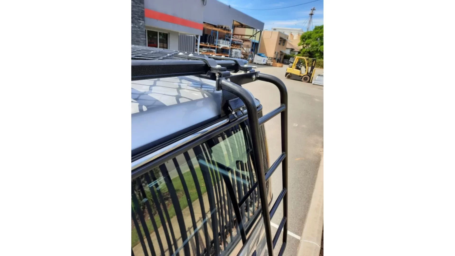 Tracklander Side Fixed Ladder Top Attachment Bracket Type 1 - Adpator To Attach Top of Ladder To Flat Top Rack TLRSFLTAB1 - View 1