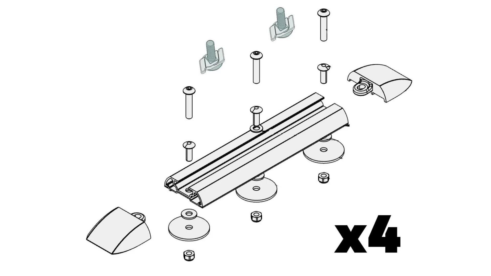 Yakima LNL Permanent Mount Kit Pack of 4 - 9831034