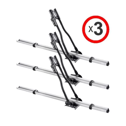 Cruz Race silver roof mounted bike carrier x 3 - 940-014