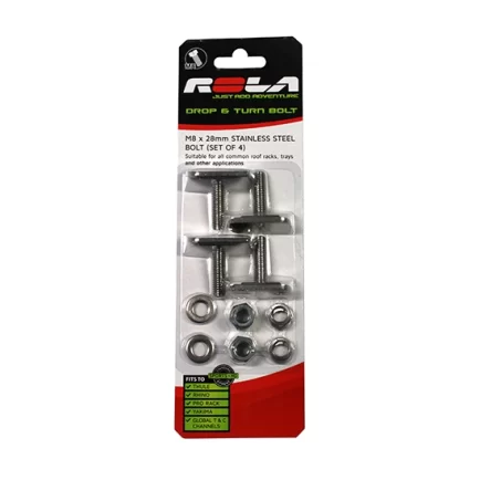 ROLA M8X28 DROP AND TURN CHANNEL BOLT SET RWSLA28