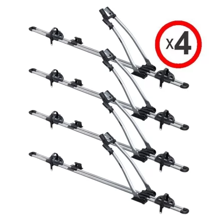 Thule FreeRide 532 silver roof mounted bike carrier x 4 with matching locks (532002)
