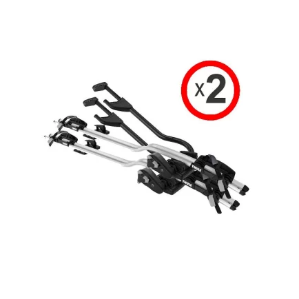 Thule ProRide 598 Silver Roof Mounted Bike Carrier x 2 - 598001